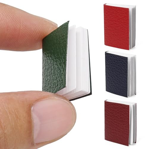 Odoria Miniature 1/12 Livre Miniatures Cuir Livres Accessoire Maison de Poupée, 4Pcs