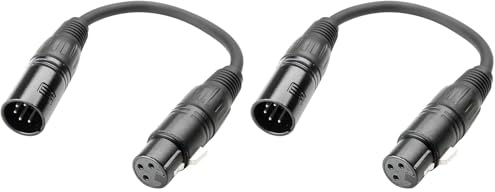 Adam Hall Cables 3 STAR DGF 0020 - Adaptateur DMX XLR mâle 5 points vers XLR femelle 3 points 0,2 m