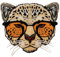 Viusneun 1 Stück Großer Leopard mit Brille Stoff Patches, Flicken zum Aufbügeln, Tier-Flicken für Jacken, zum Aufbügeln, Stickerei, Applikation, dekorative Kleidung (15)