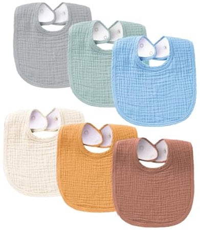 SLOSH Lätzchen Baby Für Neugeborene Jungen Mädchen Unisex Set Druckknopf (Gelb)