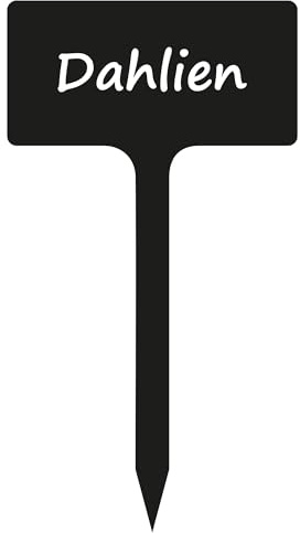 Indigos UG - Pflanzenstecker aus Aluverbundplatte Schild - für Garten, Beet - Dahlien - 11 cm hoch - wetterfest - Pflanzenschilder beschriftet - Beetschilder, Kräuter, Gemüse, Obst, Blumen
