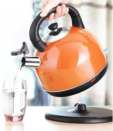 3L kettle Electric, Fast Boil 2000W Stainless Steel Cordless Kettle, Boil Dry Protection, Auto Shut Off, Light Indicator (Orange)