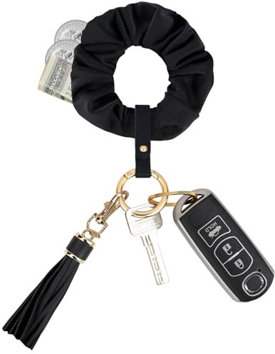 Hebterrka Schlüsselanhänger mit Perlen, selbstverteidigende Scrunchie für lockiges Haar Einzigartiger Aesthetic Keychain, schlüsselanhänger
