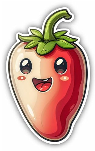 Samunshi® Süße Kawaii Pepperoni Sticker Anime Wohnmobil Aufkleber für Motorrad Fahrrad Roller oder Camper Camping Wohnwagen Mountainbike Rennrad Comic Cartoon Retro Sticker 24x40cm