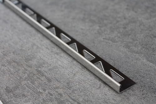 L-Profil 10 x Fliesenschiene glänzend Fliesenprofil Edelstahlschiene V2A L250cm Vorteilspack (Höhe 11mm)