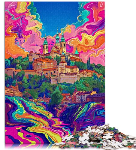 Puzzle für Puzzle „Die farbenfrohe Psychedelie des Wawelgebirges“, Puzzle 1000 Teile für Erwachsene von Wood Puzzle, lustige Familienspiele, 1000 Teile (50 x 75 cm)