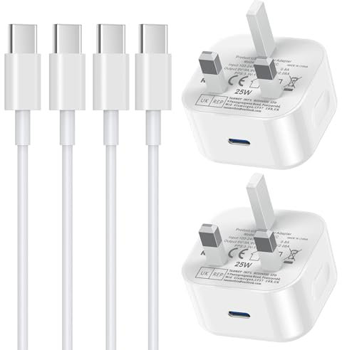 iPhone 16 Charger,2 Pack iPhone 15 Fast Charger Cable and Plug 25W Quick Charge for Apple i Phone 16e/16 Plus/16 Pro/16 Pro Max/15/15 Plus/15 Pro/15 Pro Max,New Rapid USB C to C Charging Lead and Plug