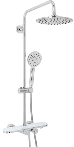 MILANO Round Bar Valve Shower Head Multifunction Handset Bath Spout Chrome