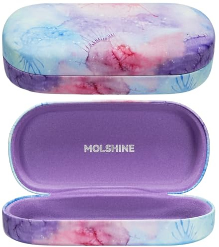 molshine Custodia rigida per occhiali da sole,custodia per occhiali classica grande per donna uomo,occhiali da sole