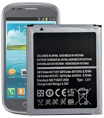 MUKUZI Batterie compatible avec Galaxy S3 Mini i8190, Ace 2, GT-I8160, i8190n, Duos S7562, S7580, Exhibit, Trend II (remplacement pour EB425161LU EB-F1M7FLU)