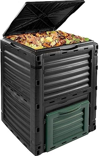 Compostiera Da Giardino Da 300 Litri, Compostatrice For Rifiuti, Convertitore Ecologico For Compost, Riciclaggio Del Terreno, Stoccaggio Esterno, Rifiuti, Erba, Compostaggio.