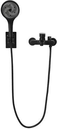 Badewannenarmatur mit Handbrause, Duscharmatur, Klassisch Badewannen Amaturen Set mit 3 Strahlarten, Duschbrause set, Wasserhahn Badewanne, Mischbatterie Dusche für Badewanne und Bad (Schwarz)