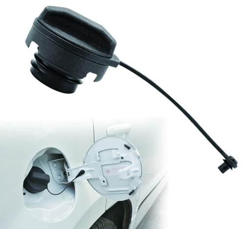 Treibstoff Deckel, Tankdeckel mit Halteband, Schwarz Kraftstofftankdeckel Ersatz, Benzin Diesel Tankdeckel, Notfall Benzin-Dieselabdeckung Kompatibel mit VW 1J0201550A