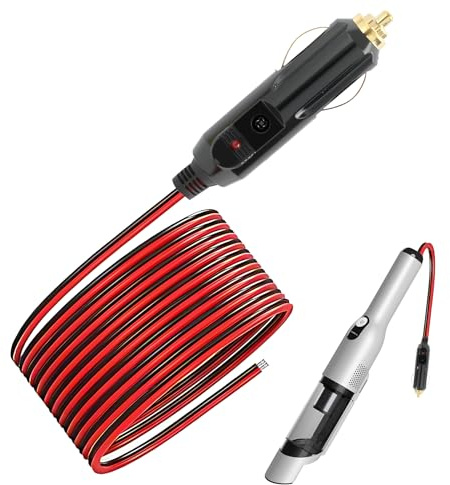 Zigarettenanzünder Verlängerung, Zigarettenanzünder Steckerkabel 12V mit 15A Sicherung, Ersatz Zigarettenanzünder Stecker auf 16 AWG verzinntem Enddraht, 12v Zigarettenanzünder Buchse, 2M