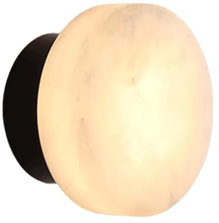 JNJOOD LED Room Light Living Room Bedroom Passage Corridor Round Wall Lamp Natural Marble Nordic Modern A
