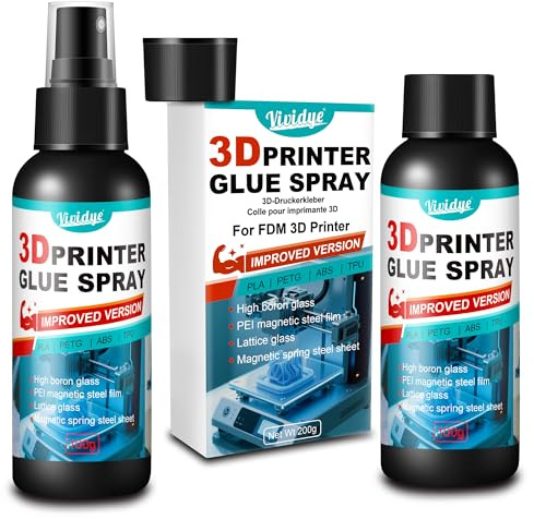 3D Printer Adhesive Glue - 200ml Strong 3D Print Glue, Effectively Reduces Warping for PLA, ABS, PETG, TPU Filaments on Build Plate, 3D Printer Bed Adhesive, Professional 3D Printing Accessories