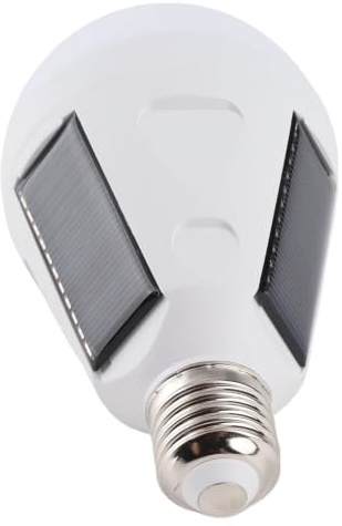 Panel Solar Bombilla LED Lámpara de Emergencia Portátil Impermeable para Acampar para Caminatas Viajes Al Aire Libre Batería de Litio de 1200 MAh Base de Tornillo IP65 E27 (12W)