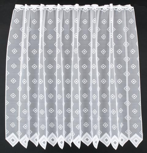 Gardinen Kranzusch Scheibengardine Quadrate 110x149,5 cm H/B weiß Bistrogardine Vorhang Küche 1er Pack