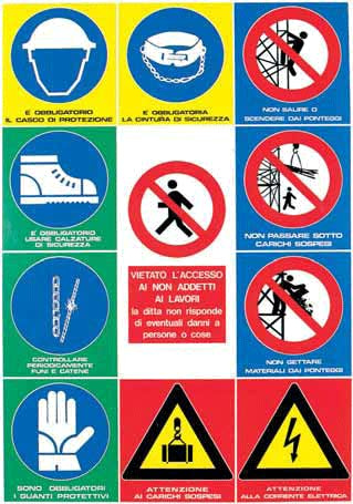 Cartello per Cantiere Norme di Sicurezza 11 Simboli 68x98 cm