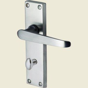 Golden Grace Victorian Scroll Bathroom Door Handles Satin Chrome 150 x 40mm