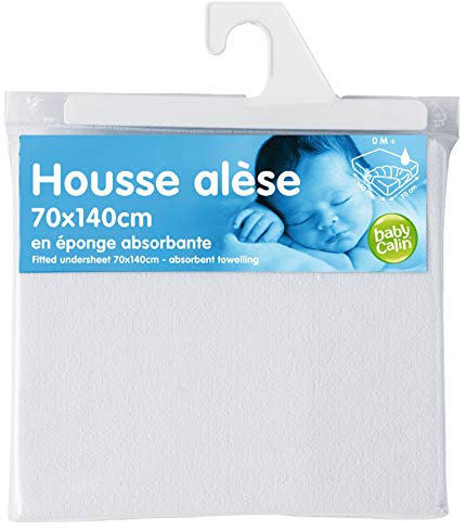 babyCalin - Housse alèse en éponge absorbante 70x140 cm Blanc
