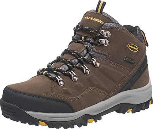 Skechers Men's RELMENT-PELMO Hiking Boot, khk, 12 Wide US