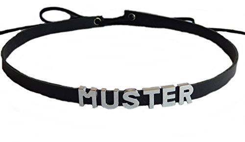 Hutband mit ihrem Namen Namenshutband Wunschname aus Leder (1 Buchstabe, glatte Buchstaben)