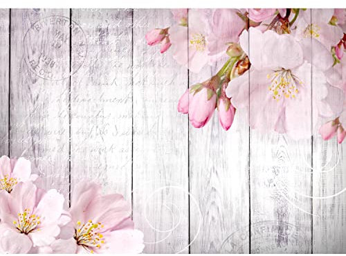 Runa Art Fototapete Blumen Vintage 352 x 250 cm Vlies Tapeten XXL Moderne Wandtapete Wohnzimmer Schlafzimmer Rosa 9118011a