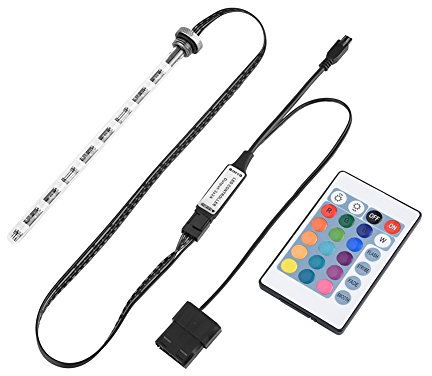 17cm RGB LED Lichtleiste Glas LED Röhre Zylindrische Wasserkühlung Tank Lichtstreifen mit Fernbedienung
