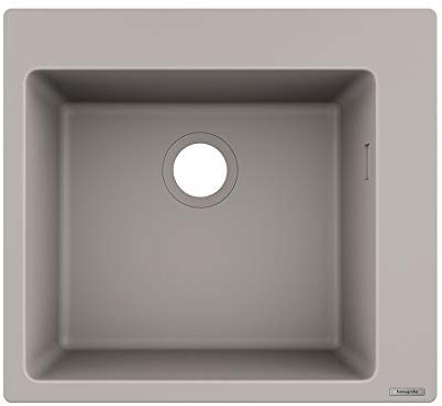 hansgrohe Küchen-/SilicaTec Granitspüle (Einbau Spülbecken 450mm für 600mm Unterschrank) betongrau