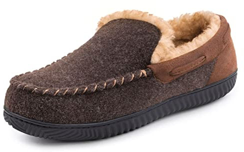 RockDove Hearthfire Chaussons mocassins en mousse à mémoire de forme pour homme, moka, 45 EU