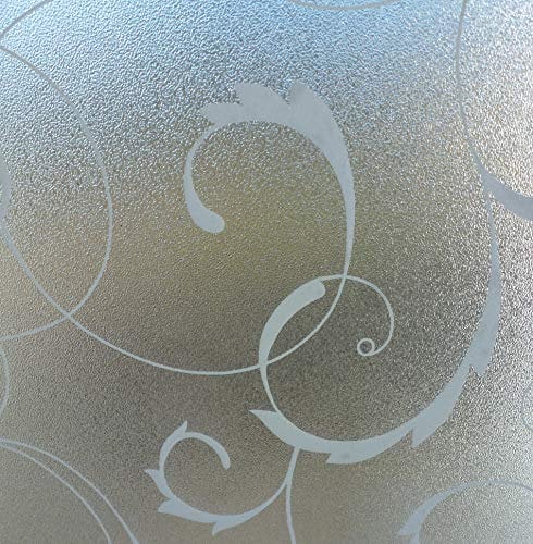 Venilia Fensterfolie statisch Vitrostatic Wirbel, Sichtschutz Folie, Milchglasfolie, Scheibenfolie, Folie für Duschkabine, Glasdekorfolie, PVC, transparent, 90cm x 1,5m, 200µm (Stärke: 0,2mm)