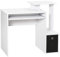 HOMCOM Bureau Informatique multimédia étagères Tablette Clavier Panier Noir Panneaux Particules Blanc, 100x40x86.6cm