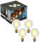 DSLebeen E27 LED Light Bulbs 6W (60W Incandescent Equivalent) G80 Edison Screw Bulb 800lm Decorative Vintage Filament Lighting Clear Globe Glass CRI 90+ Warm White 2700K Non-Dimmable 4 Pack