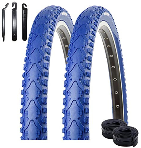 2 x Kenda K-935 Fahrradreifen Fahrradmantel Blau 40-622 (28 x 1,5) + 2 x Schläuche AV inkl. Reifenheber