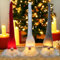 Weihnachtsdeko 3er Set LED Wichtel Weihnachts Deko Fensterdeko mit Filz Mütze Figur zum Hängen H25cm x Ø 5-8cm Biegsamer Anhänger Baumschmuck