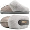 KuaiLu Hausschuhe Damen Flauschige Plüsch Lammfell Geschlossen Winter Warme Pantoffeln Frauen Kuschel Memory Fussbett Hause Slippers Rutschfest Feste Sohle Hüttenschuhe Indoor Outdoor. Grau 40