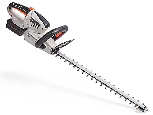 VonHaus Cordless Hedge Trimmer 40V – Electric Hedge Cutter – Includes Battery and Charger – 510mm Cutting Length, Double Blade Action, Aluminium Press Bar, Blade, Soft Grip Handle - Grey