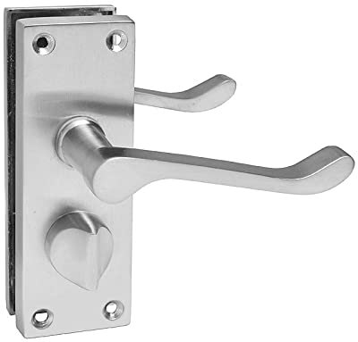HANDLESTORE Victorian Scroll Privacy Bathroom Door Handle - Multiple Colours (Satin Chrome)