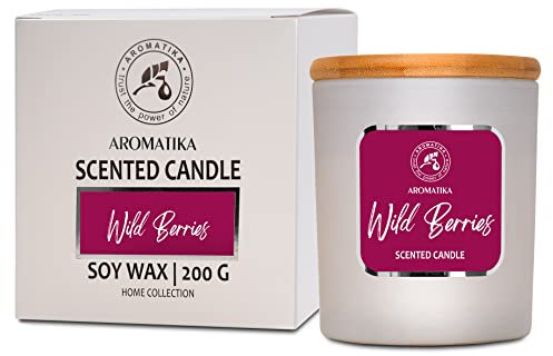 Duftkerze Wilde Beeren 200 g - Aroma Wilde Beeren - Frisches und Fruchtiges Aroma - Duftkerzen für zu Hause - Wunderschöner Intensiver Duft - Kerzen für Raumduft - Aromatherapie