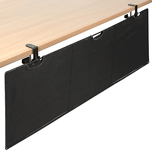 VIVO 60 Inch Clamp-on Privacy and Cable Management Organizer Sleeve, Wire Hider Kit Panel System, Desk Skirt, Black, DESK-SKIRT-60P