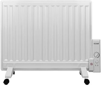 AMOS 800W Free Standing Oil Filled Panel Radiator with Adjustable Temperature Thermostat Compact Slim Home Office Electric Heater