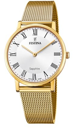 Festina Uhr Für Herren F20022/4 Swiss Made Gold Edelstahl Case GoldEdelstahl Band