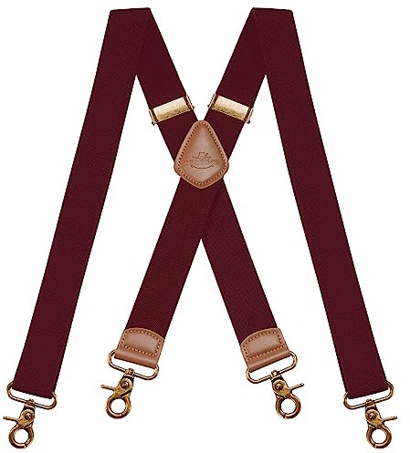 Dresime Hosenträger für Herren mit 4 starken Haken-Clips, X Form elastisch einstellbar Hosenträger für Männer und Damen Arbeitshosen Stark Motorradhose Overalls Jeans