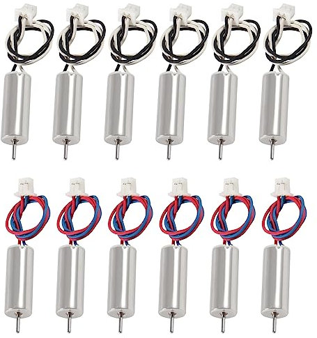 XIITIA 12 Stück 615/6 x 15 mm Motor 19000 KV Insane Tiny Whoop Drohne Rahmen gebürstete Motoren 4CW 4CCW kernloser Motor mit JST-1,25 Stecker für Modellflugzeuge/UAV/Quadcopter/Spielzeugflugzeuge usw