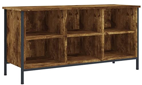 vidaXL Schuhregal Räuchereiche 100x35x50 cm Holzwerkstoff