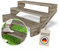 Gartenwelt Riegelsberger Terrassentreppe Breite 120 cm Treppe mit 3 Stufen Geschosshöhe 55 cm Massivholz Kiefer kesseldruckimprägniert Komplett-Set Wangen, Bohlen & Schrauben