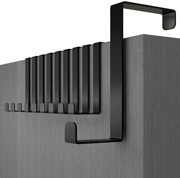 Menz Attaccapanni da porta - 10 pezzi, nero - sostegni per porta 3,6 cm e 4,1 cm, appendiabiti per varco - supporti per interni, appendino universale Türhaken