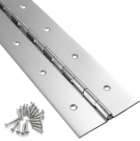Heavy Duty Piano Hinge 36 Inch x 2 Inch Width, 0.047'' Thick Stainless Steel Continuous & Piano Hinge for Cabinet, Door, Toolbox, Wooden Box, Metal Plate, Furniture, Industrial Project