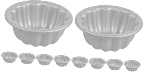 BESTonZON 10 Stk Blümchen-kuchenform Individuelle Popover-pfanne Muffinförmchen Mit Antihaftbeschichtung Himbeer-soufflétopf Dariole-formen Zubehör Eloxiertes Aluminium Eierkuchen